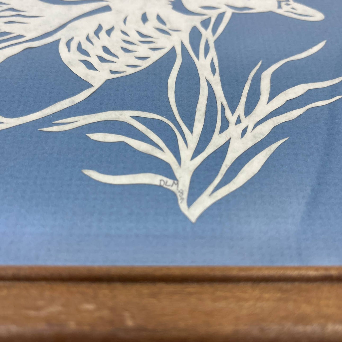 Vintage Signed Scherenschnitte Paper Art Framed Duck Silhouette 10x13" TC3