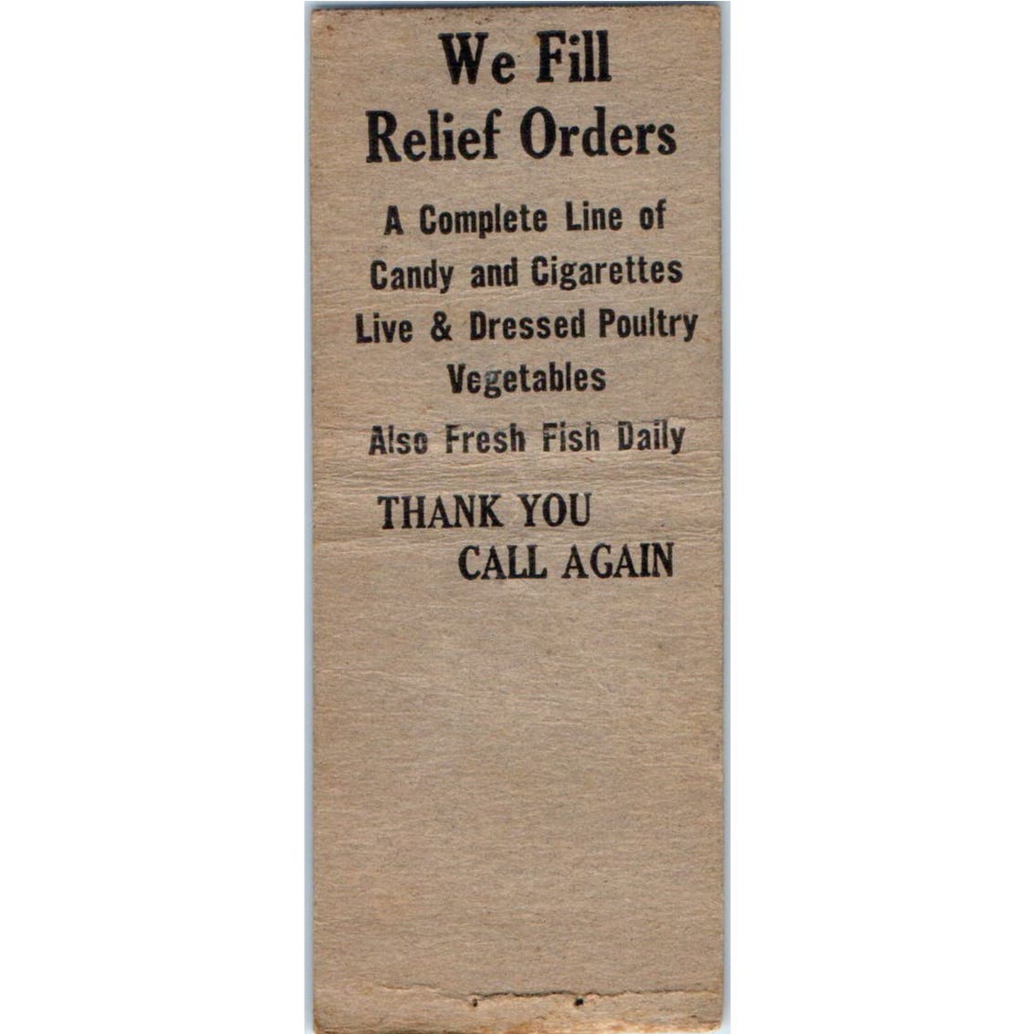 Cosner Grocery Co Kansas City MO Advertising Matchbook Cover SA9-M3