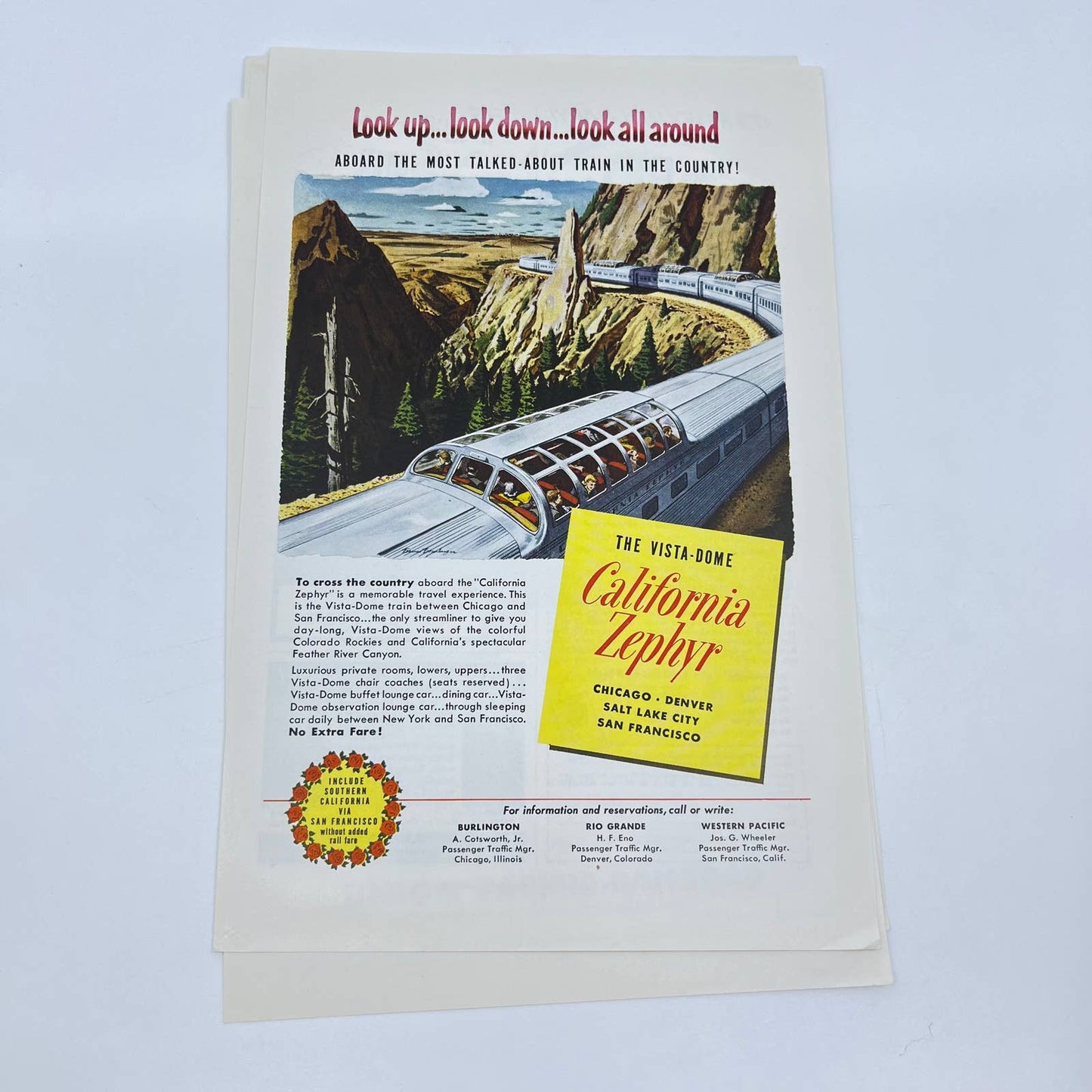 1920s Art Deco Railroad Ads Lot of 5 Union Pacific Santa Fe Western Star AB2