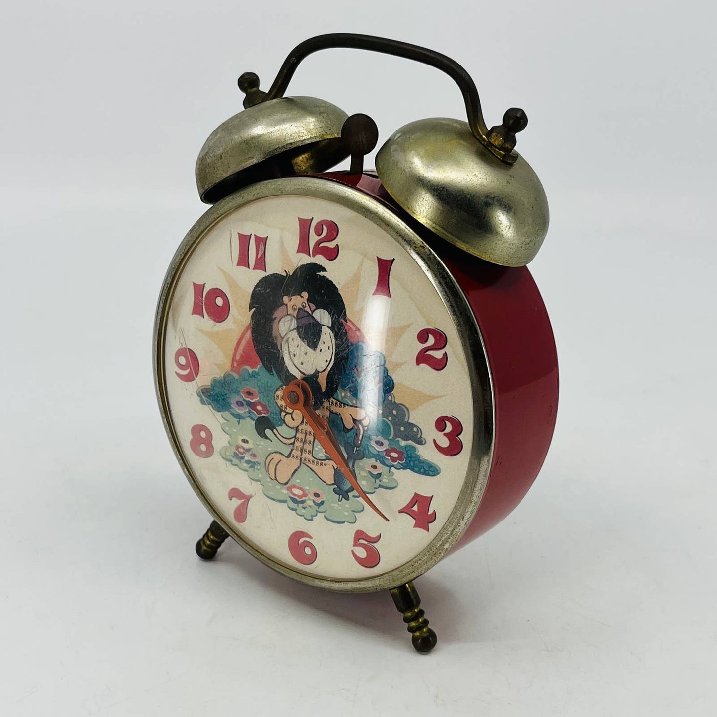 VINTAGE Harris Bank Hubert the Lion Promotional Alarm Clock WORKING TC8