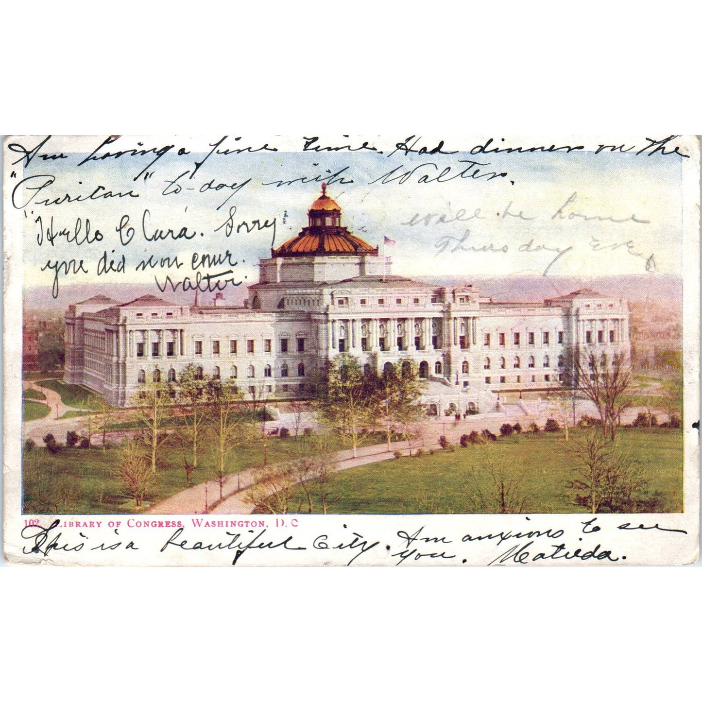 Library of Congress Washington D.C. 1905 Original Postcard TK1-P1
