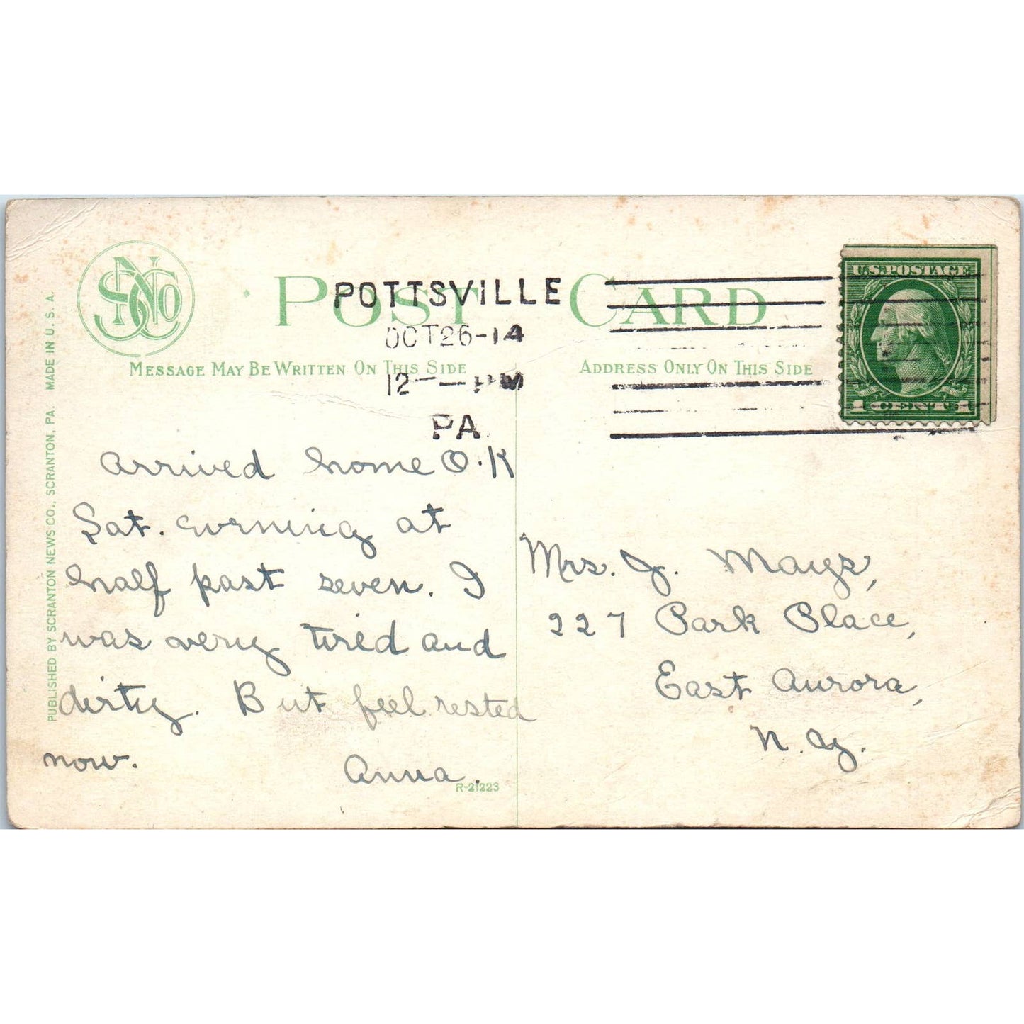 Antique Postcard Burning Coal Culm Pile, Pottsville PA TD9-P1