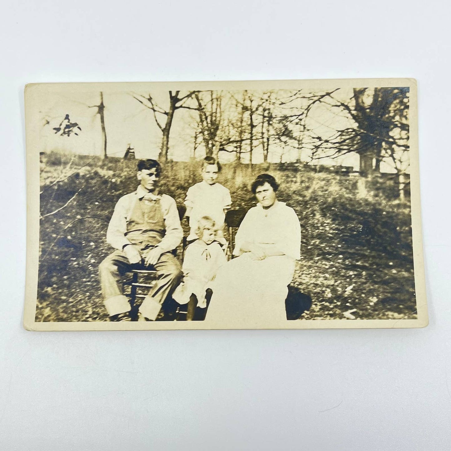 c1910 RPPC Real Photo Postcard Farming Family Poses Outdoors SC9