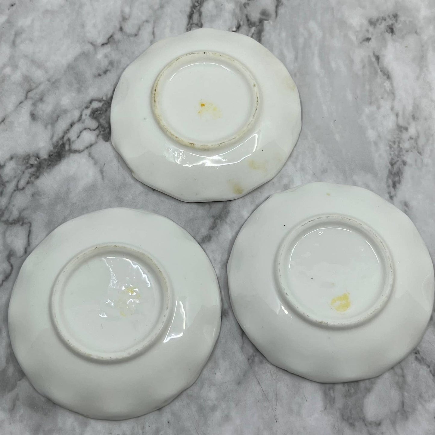 Vintage Blue Floral Mini Dill Tea Party Plate 3” Scalloped Japan Set of 3 TJ5