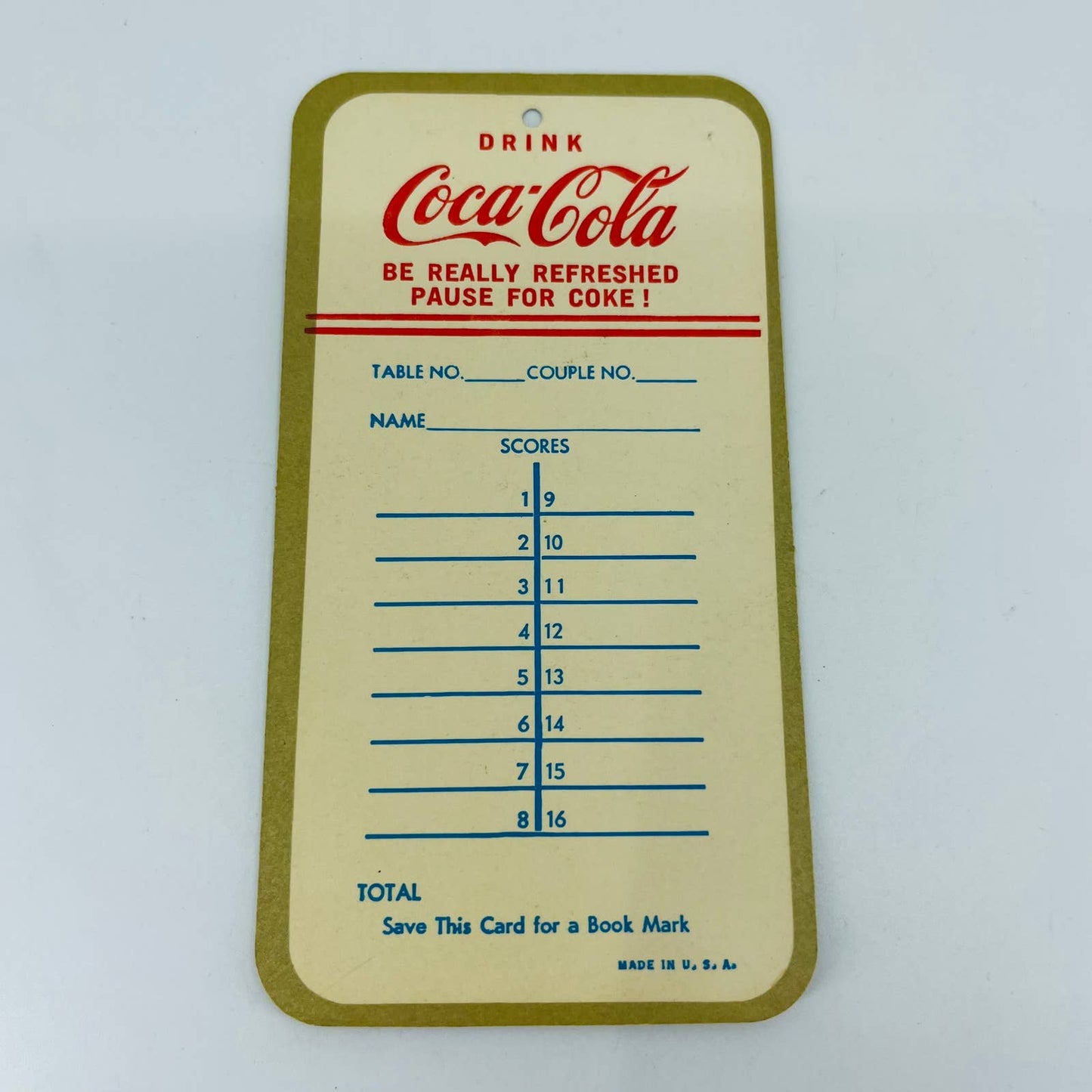 VTG 1950s COCA COLA Playing Card BRIDGE TALLY CARD Scorecard Waterfall Scene C3