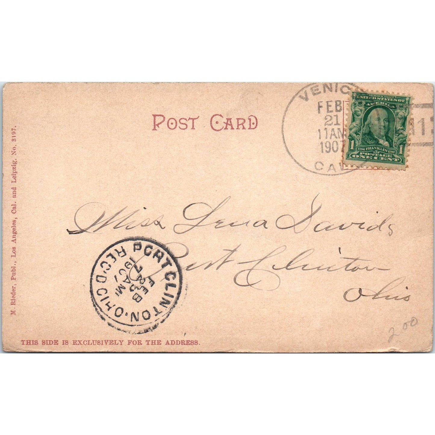 Ocean Park California 1907 Original Postcard TK1-24