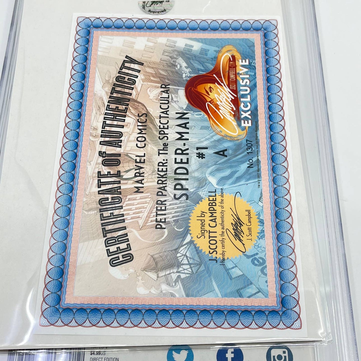 Peter Parker: The Spectacular Spider-Man #1 CGC CBCS 9.8 J Scott Campbell Signed