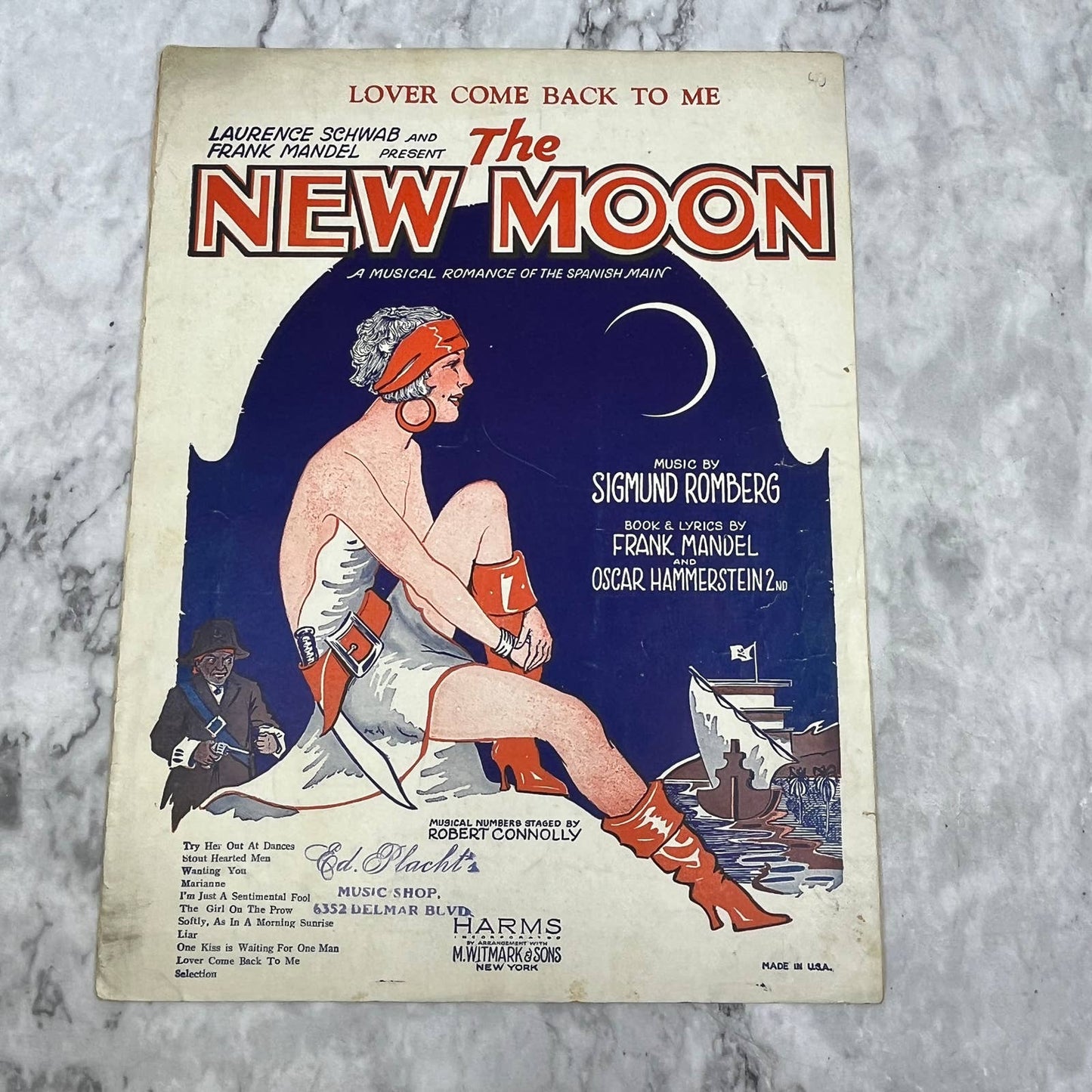The New Moon Sigmund Romberg Oscar Hammerstein 1928 Sheet Music TK2-SM4