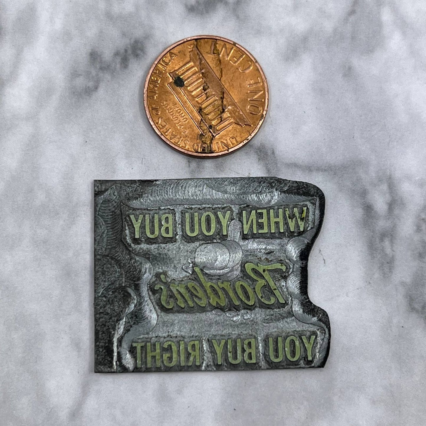 Vintage Printers Block Plate When You Buy Borden’s You Buy Right TJ513