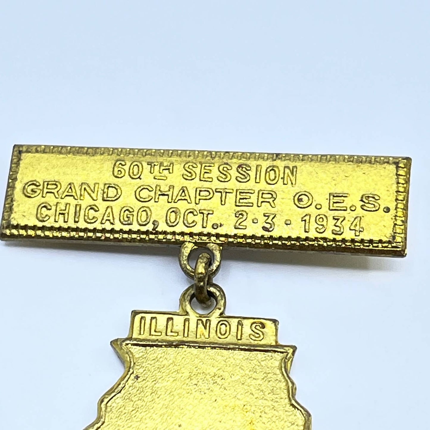 1934 OES Order of the Eastern Star Grand Chapter 60th Session Chicago Pin SD8