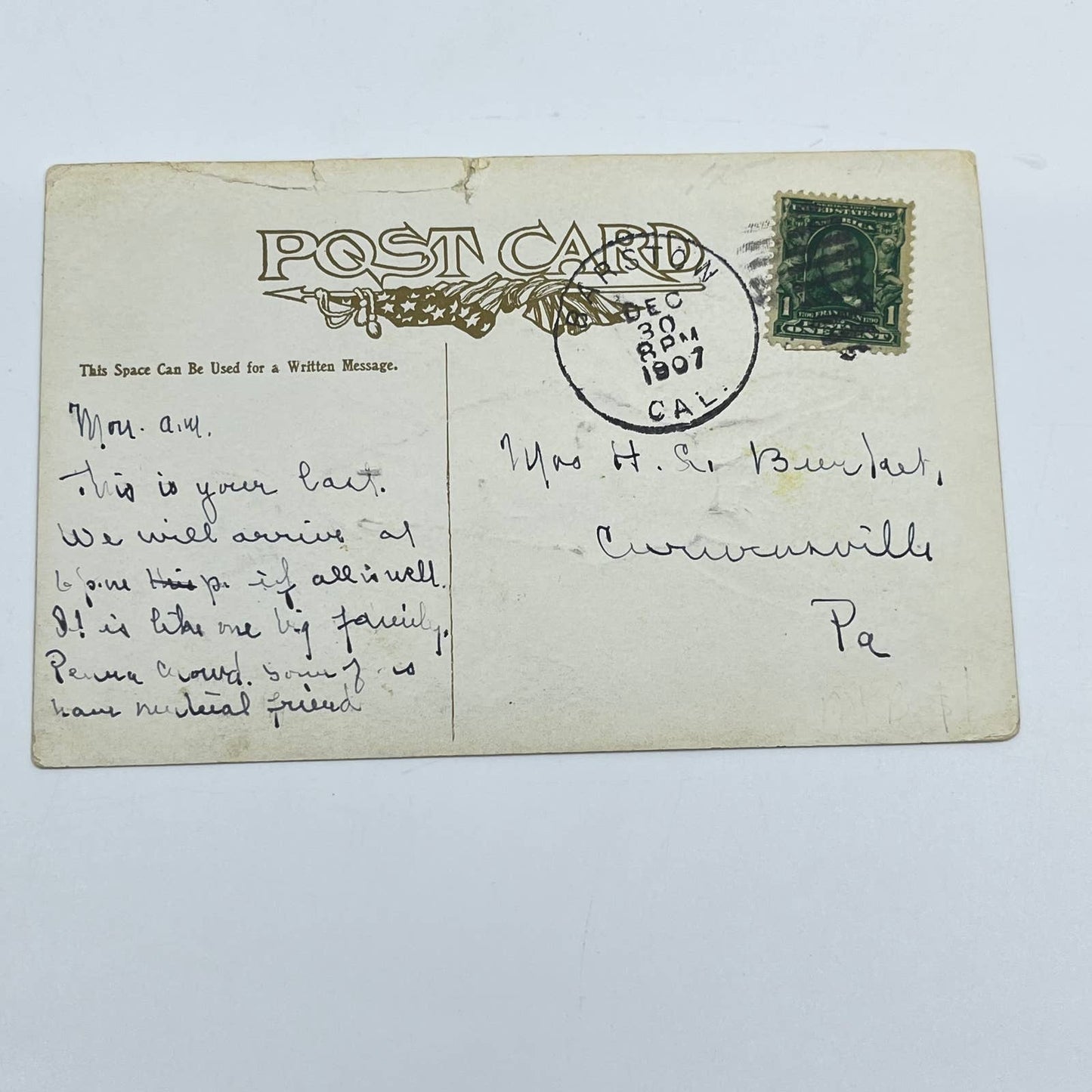 1907 Post Card Rocky Mountain Canary Donkey Pic SC9