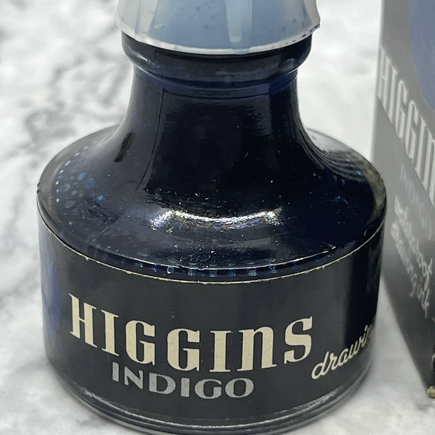 Vintage HIGGINS WATERPROOF DRAWING INK - 4305 Indigo BLUE In Box TC7