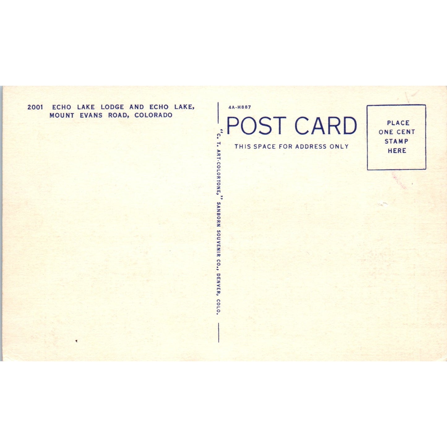 Echo Lake Lodge Mount Evans Road Colorado Original Postcard P2-2