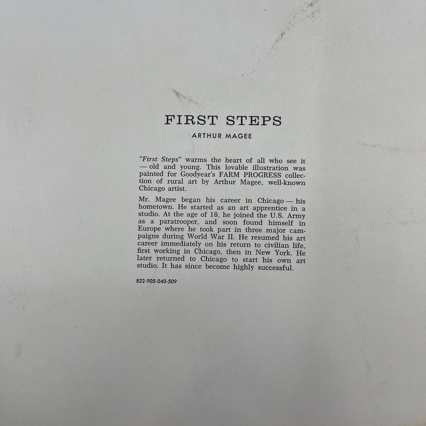 1950's Vintage Authur Magee Print First Steps w/Deer ~10x12" FL5