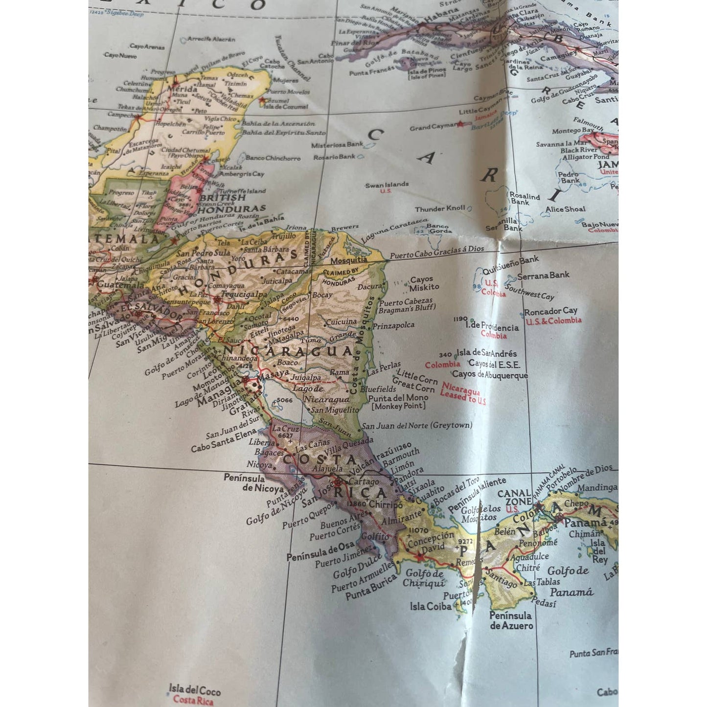 March 1952 National Geographic Map of North America vol CI, no. 3 35x28 FL3