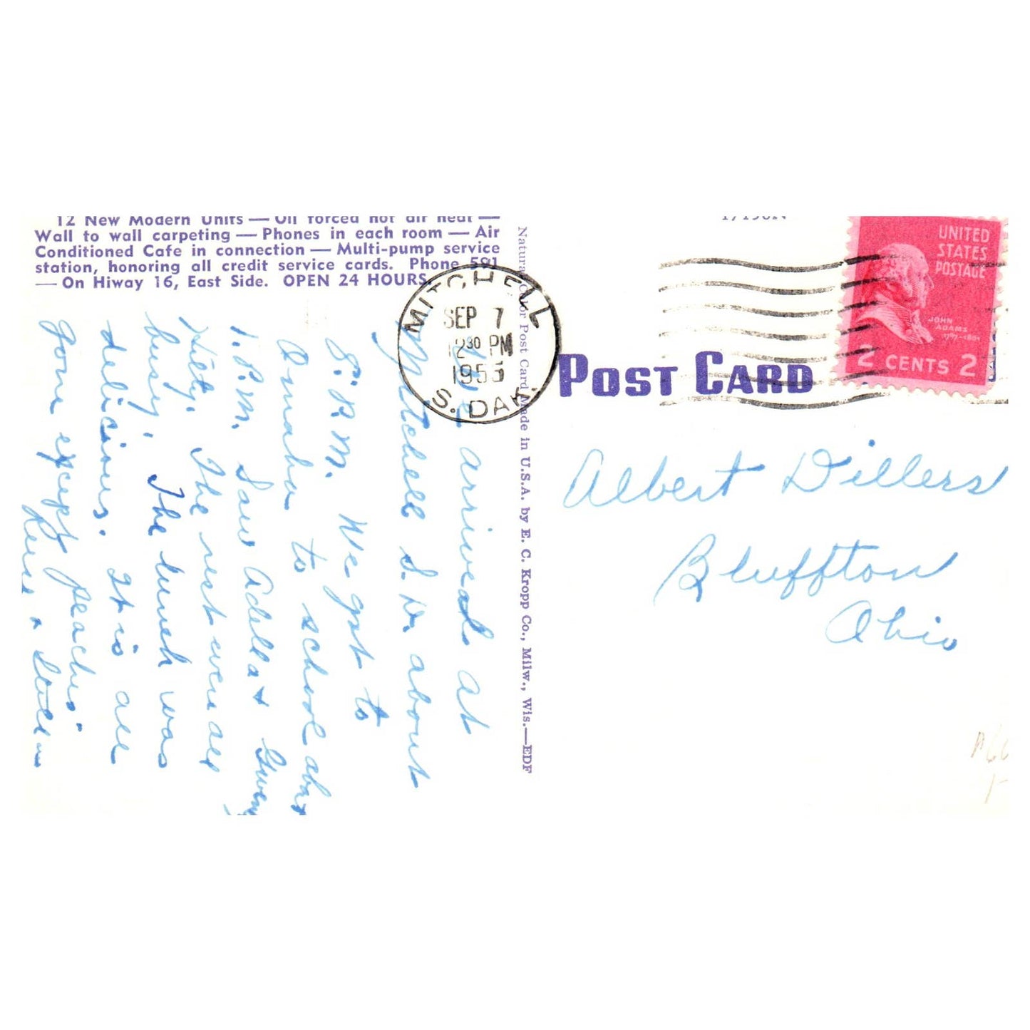 Miller's Motel Mitchell South Dakota 1965 - Postcard TJ8-1