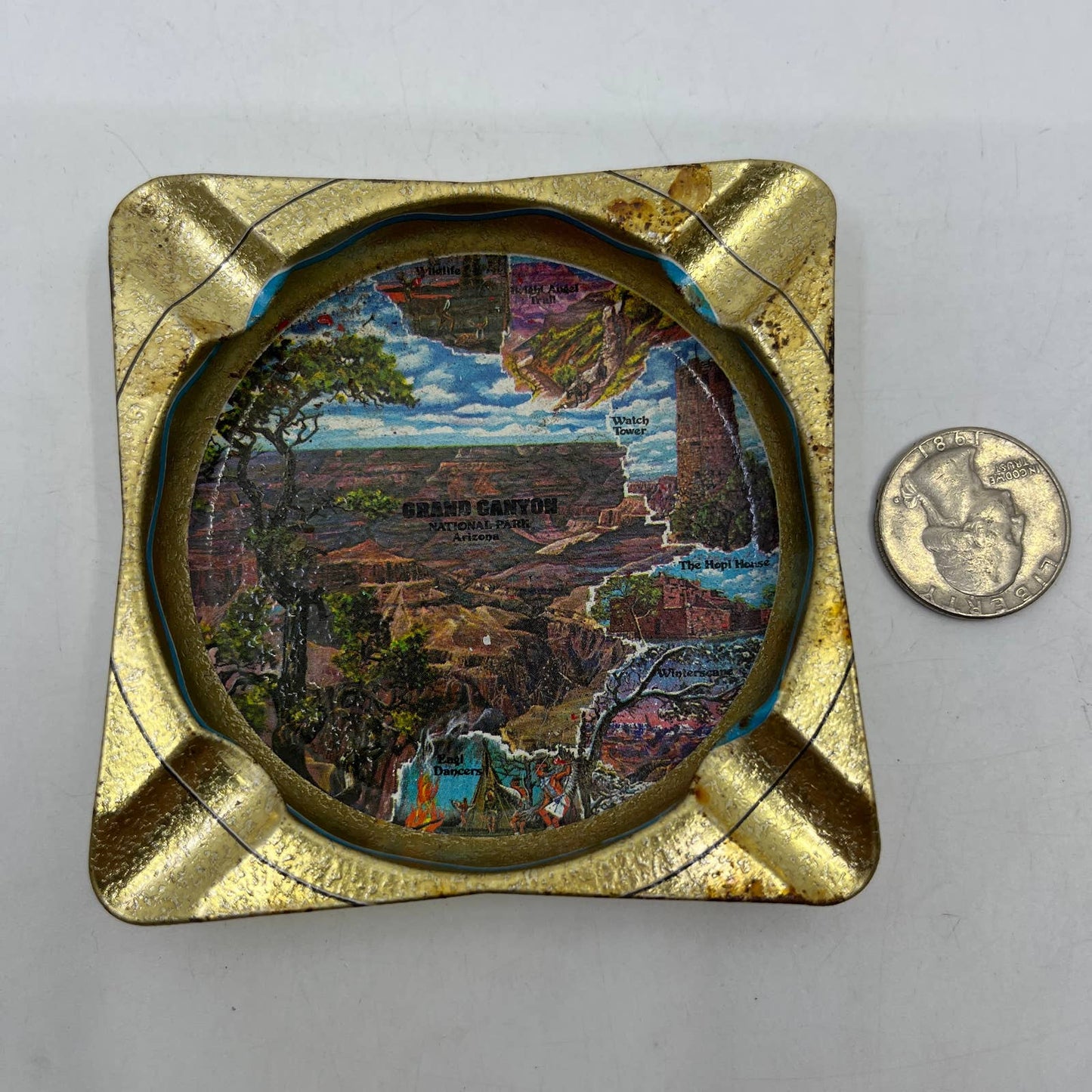 Vintage Grand Canyon National Park Arizona Souvenir Ashtray TI5