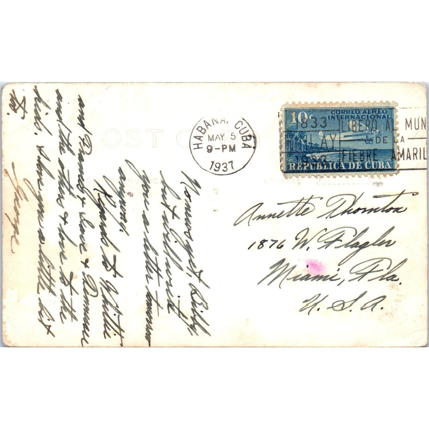 The Virginia Entering Havana Harbor 1937 Cuba Original Postcard P3-1