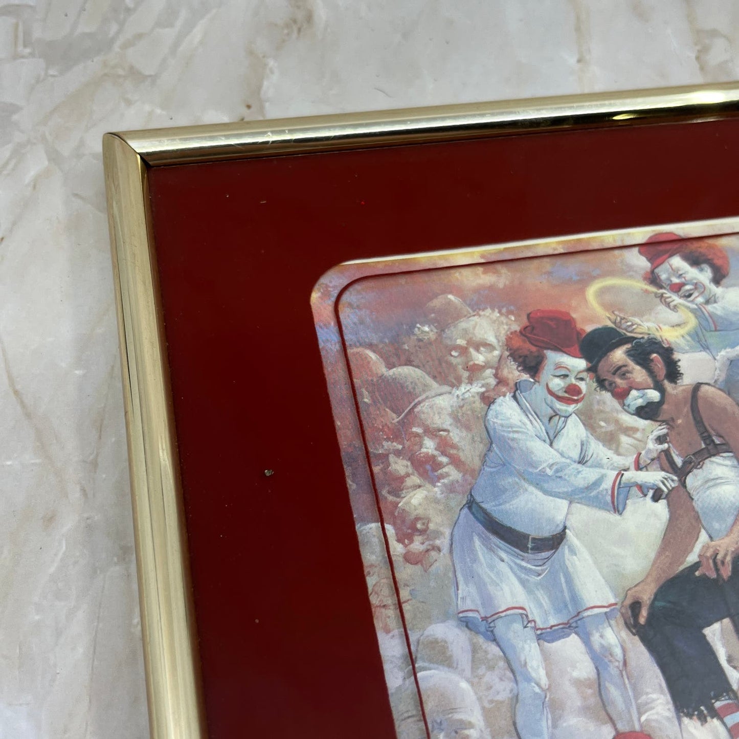 Vintage Retro Robert Owen Clown Hobo Print First Fitting framed 8x10" 1