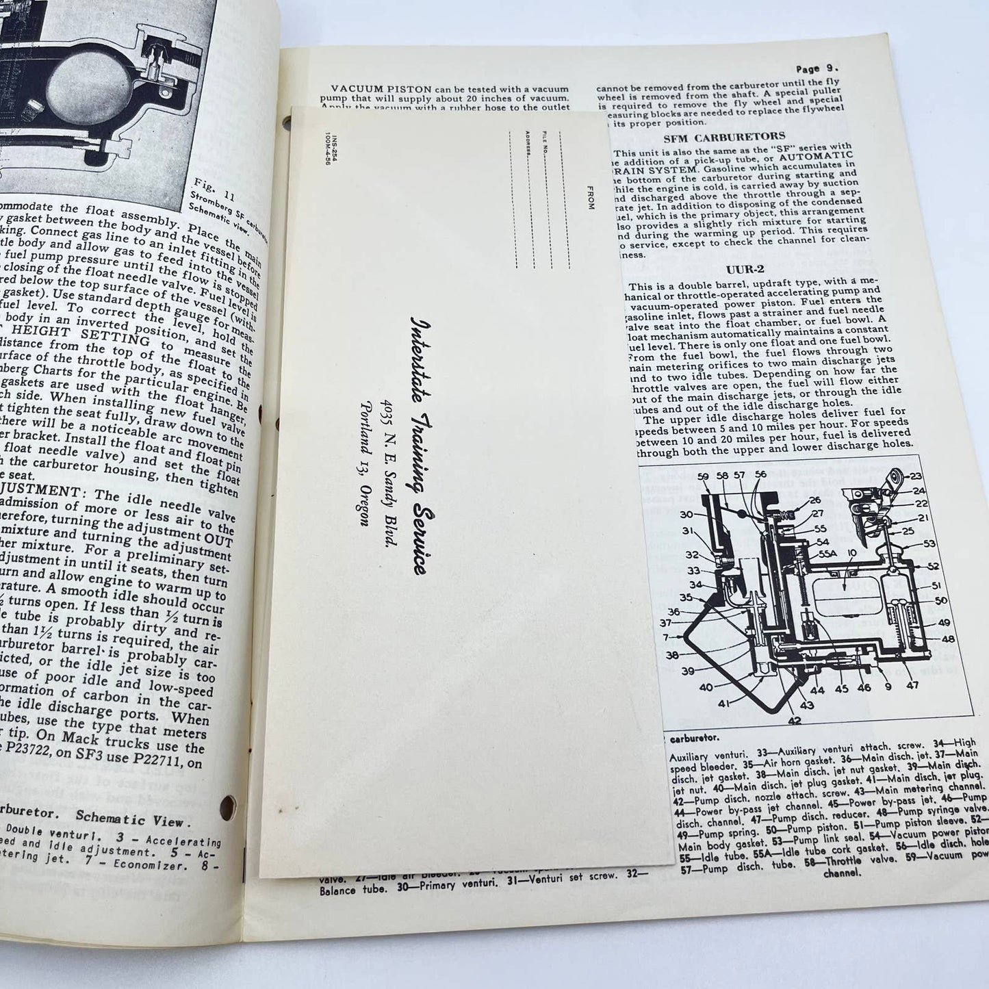 1951 Interstate Training Service Manual Unit 15 Carburetor Service TF8