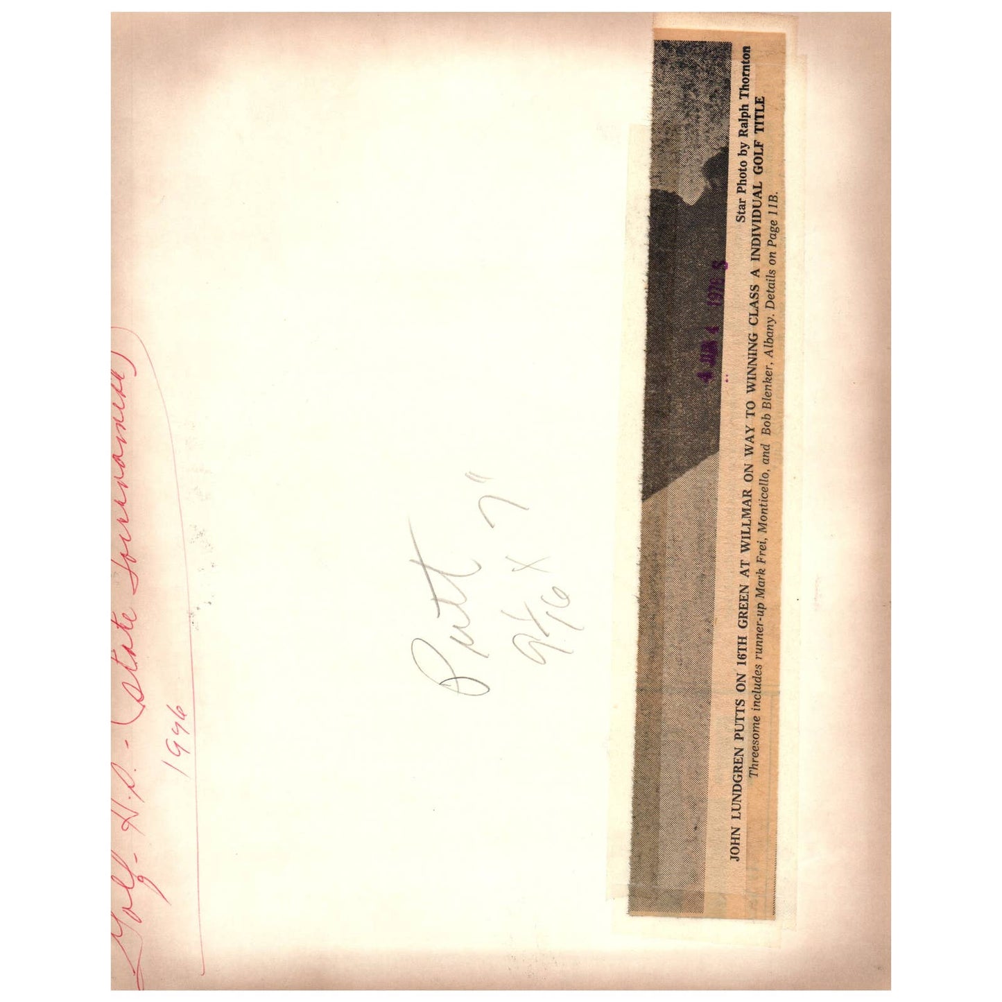 1976 Original Press Photo Golf John Lundgren Putt 16th Green Wilmar 8x10" AD2