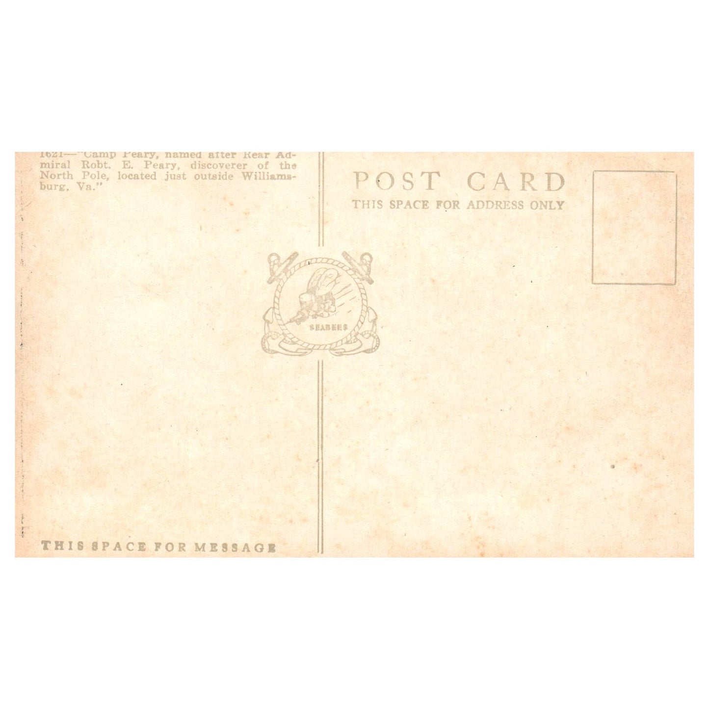 Camp Peary Williamsburg Virginia - Original Postcard TJ8-5