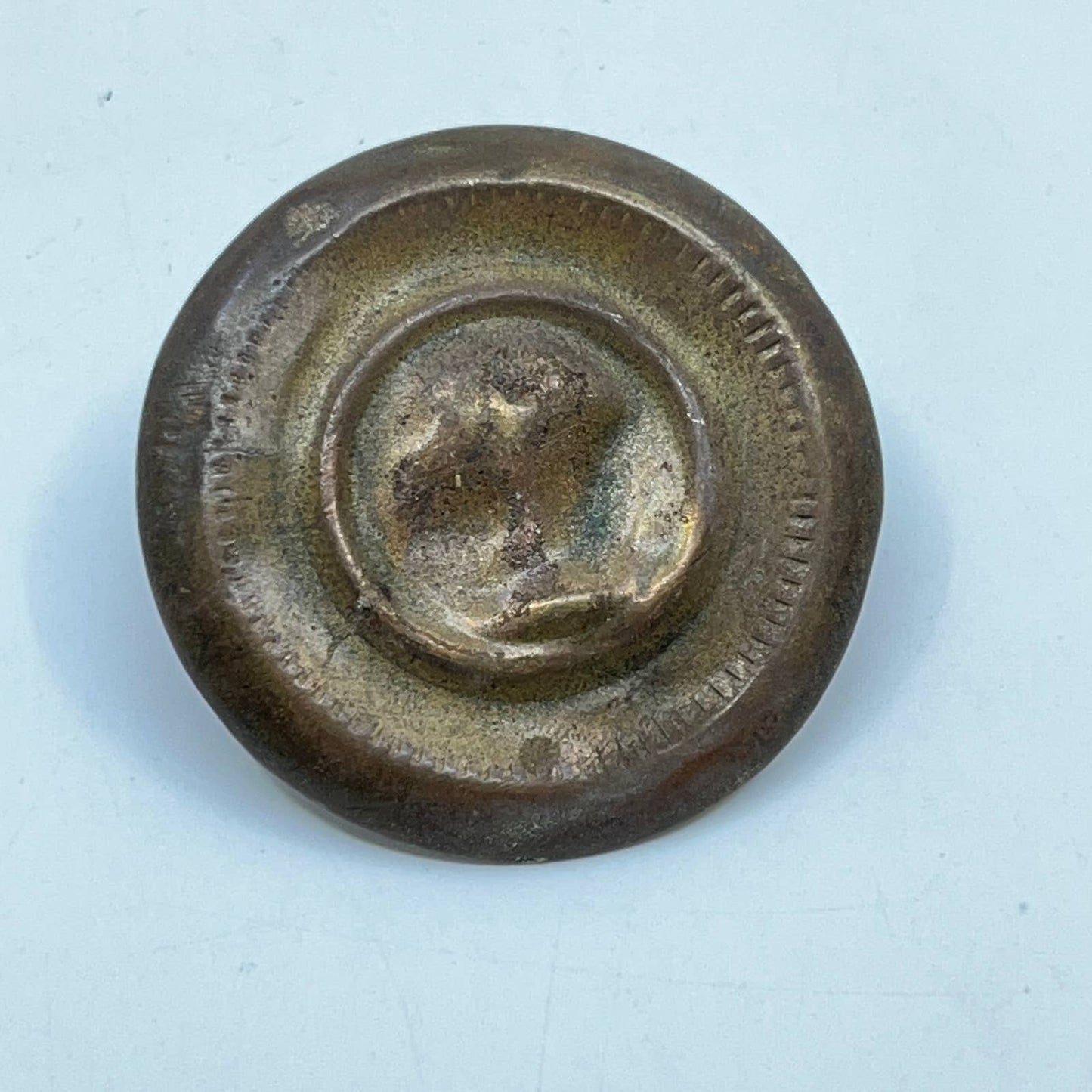 Antique Civil War Horse Bridle Rosette Brass Embossed SD8-1