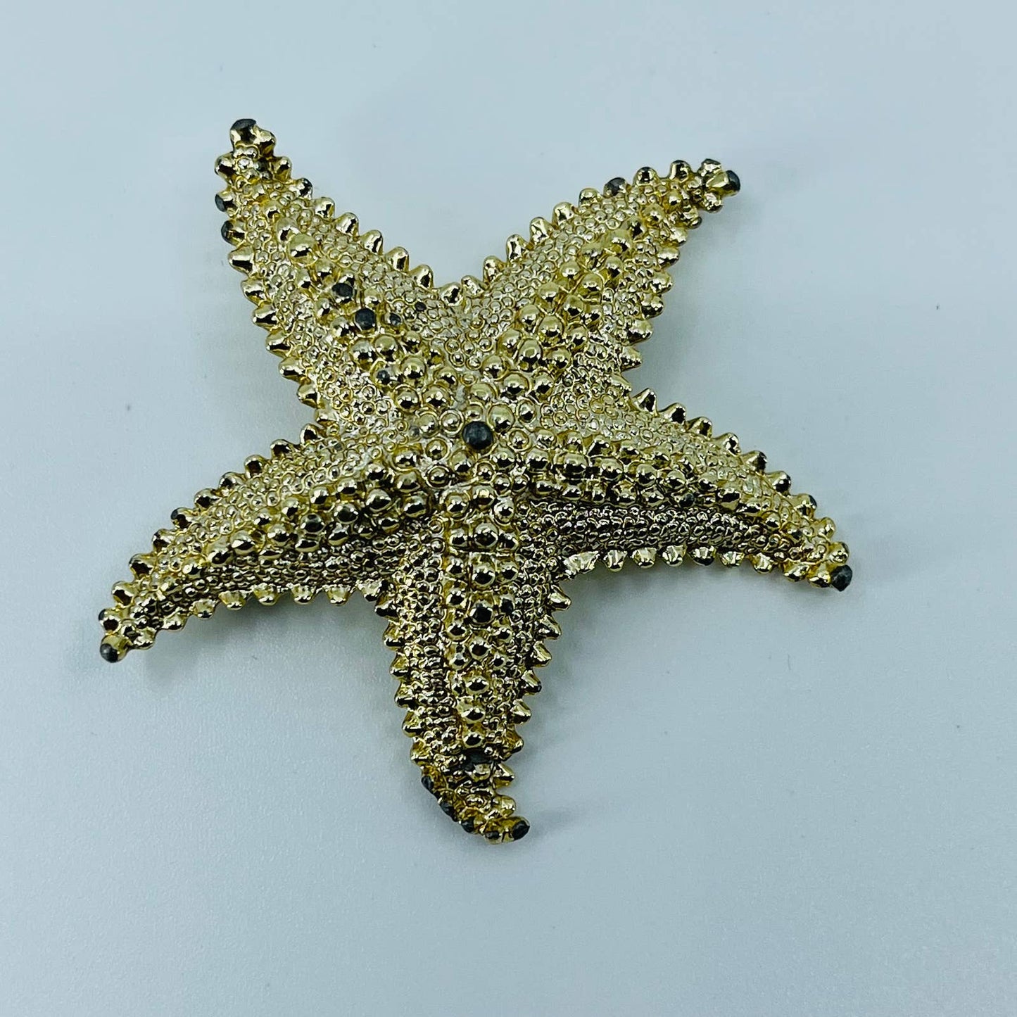 Vintage MCM Textured Star Fish Starfish Brooch Gold Tone SA6
