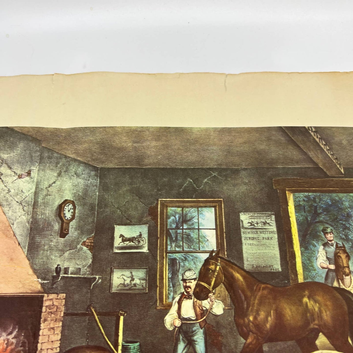 CURRIER & IVES Art Print Trotting Cracks At Home mid 1800s Farrier Shoer FL5