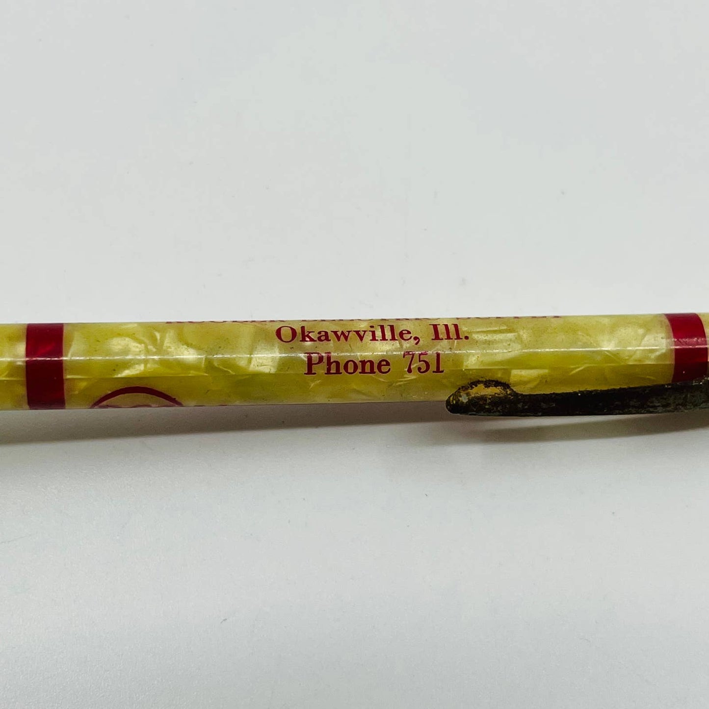 Celluloid Marbled Mechanical Pencil RCA Victor Television Okawille IL Kugler SB3
