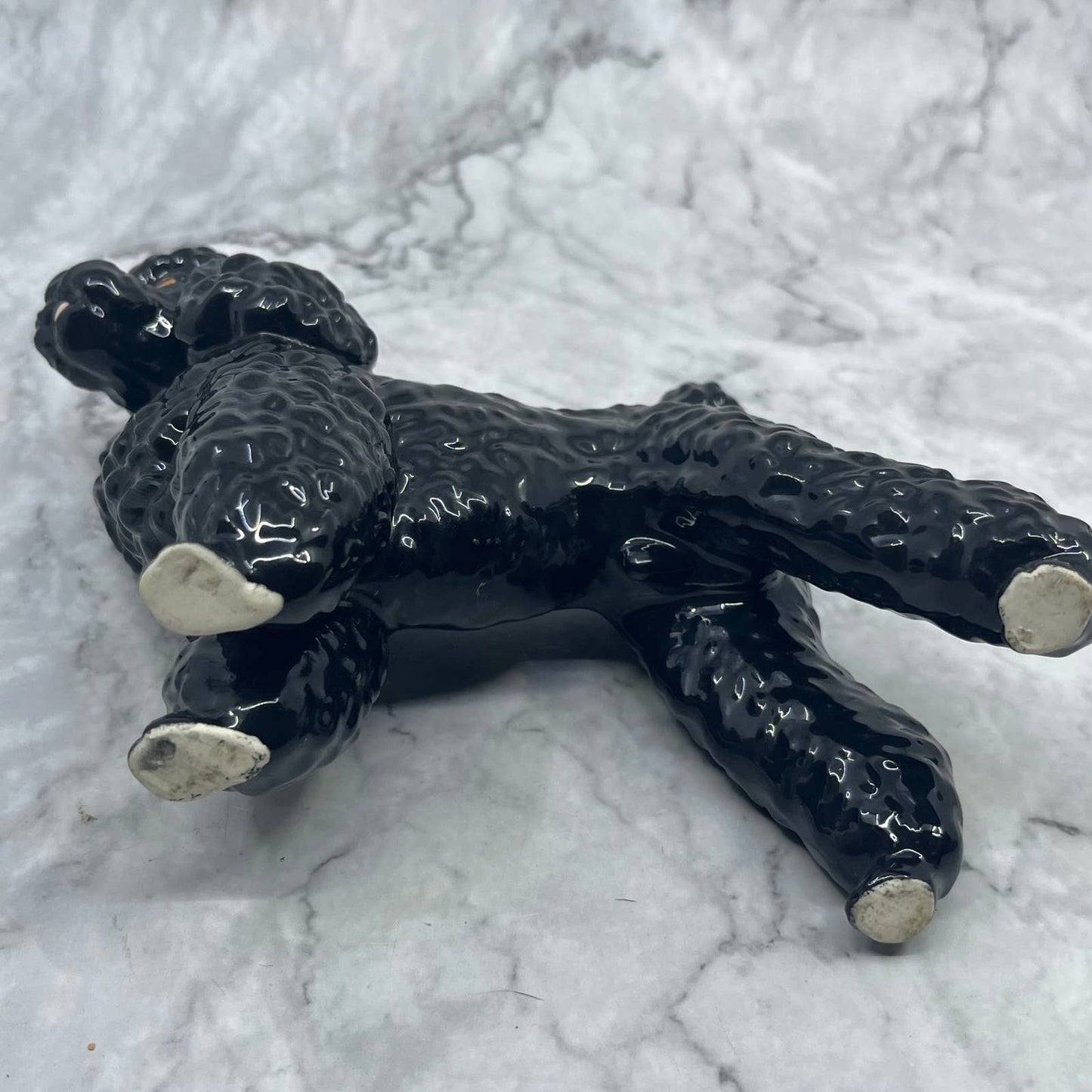 Vintage MCM Goebel Black Standard Poodle Dog Germany Porcelain Figurine 6x7 TI8