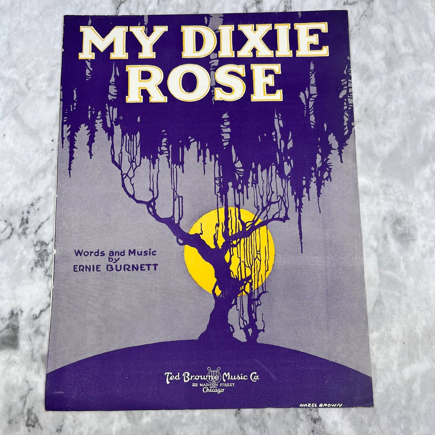 MY DIXIE ROSE Ernie Burnett 1920 Vintage Sheet Music TI1
