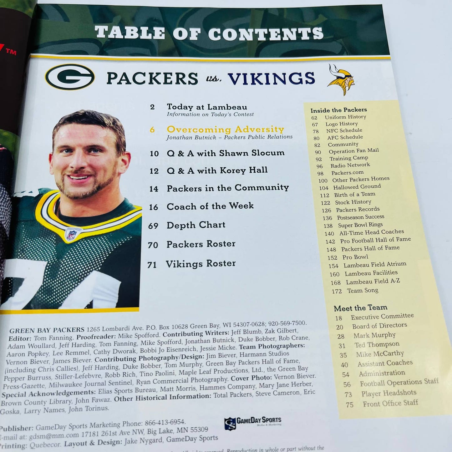 2009 GREEN BAY PACKERS program GAMEDAY vs VIKINGS Favre Returns to Lambeau BA4