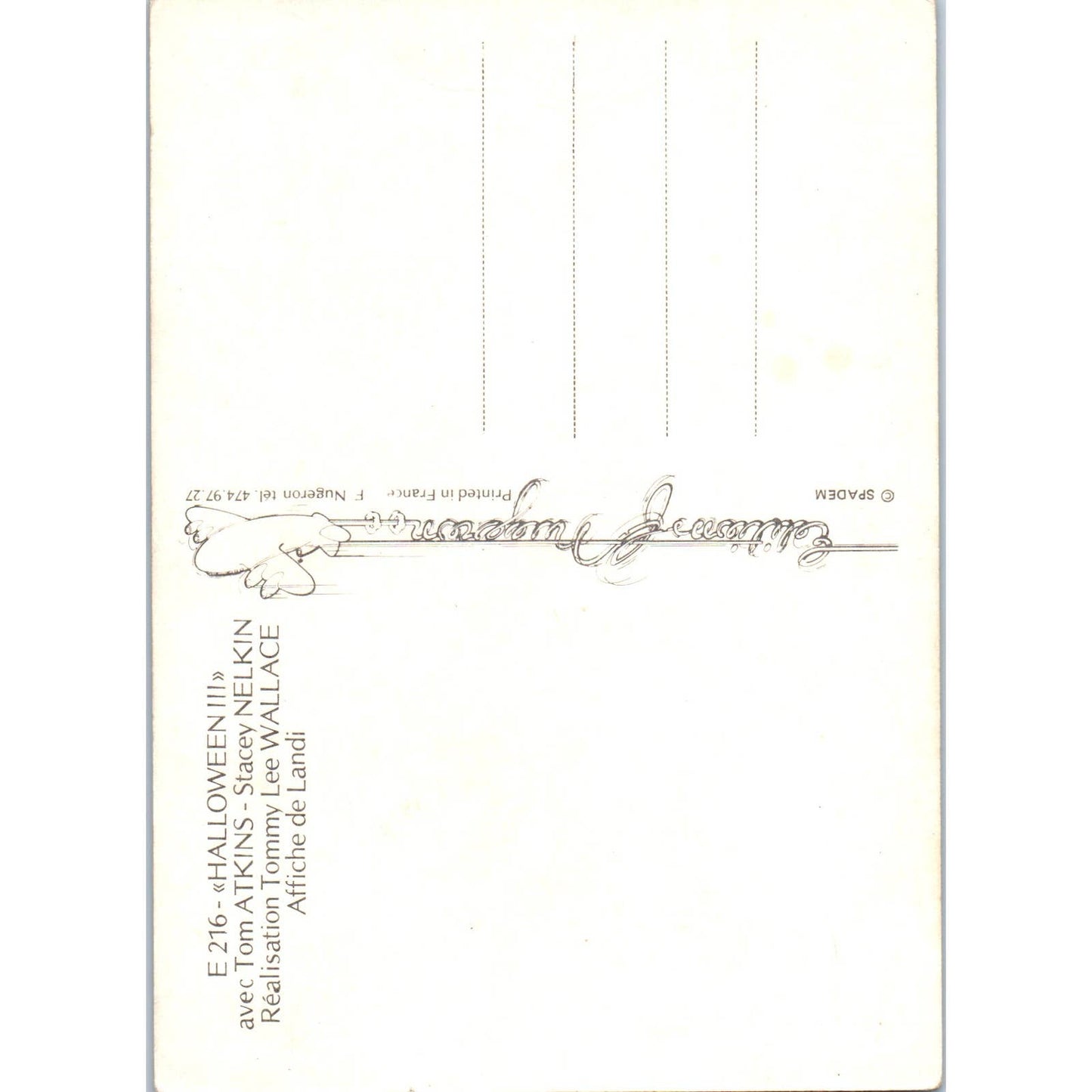 Vintage Promo Postcard Halloween III Le Sang Du Sorcerer EA3