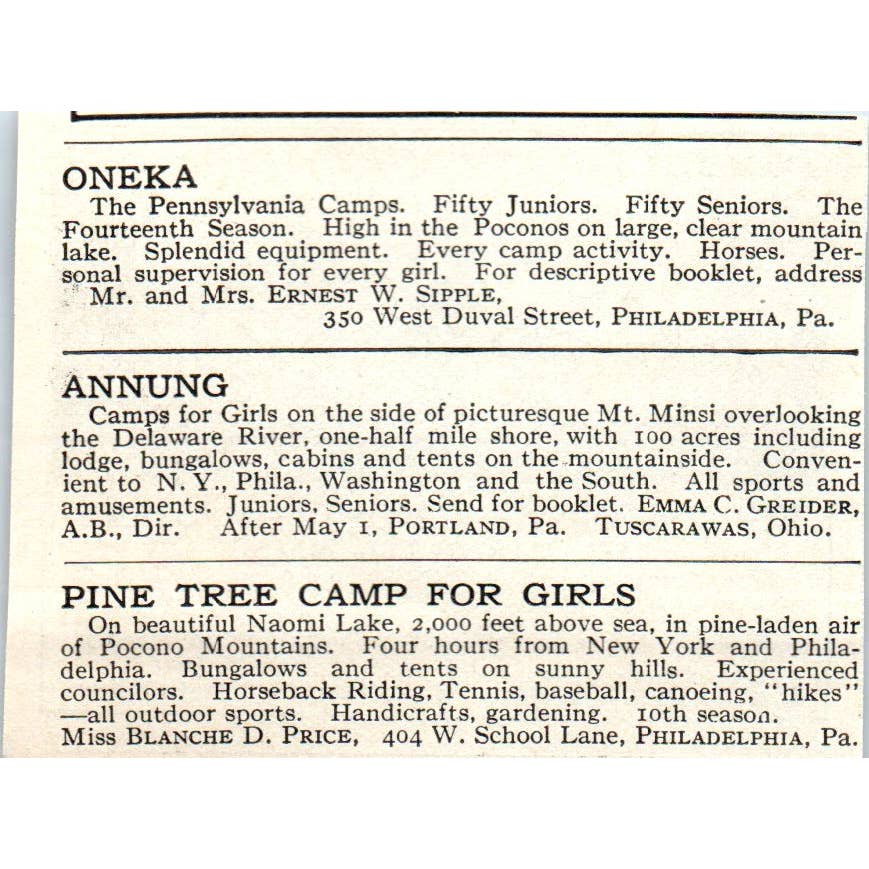 Eggemoggin Girls Camp East Harpswell Maine Edward L. Montgomery - 1921 Ad TJ7-S8