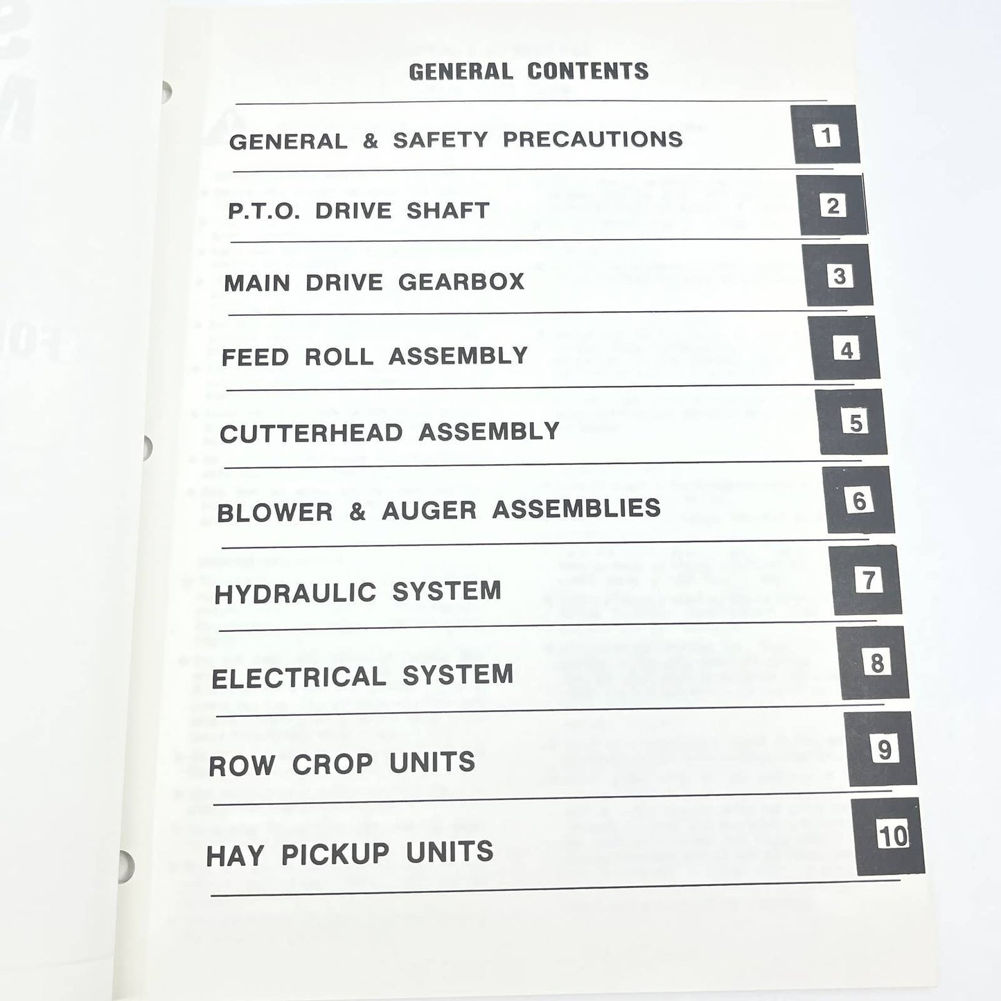 Original 1984 New Idea Pull-Type Forage Harvesters Service Manual TB9