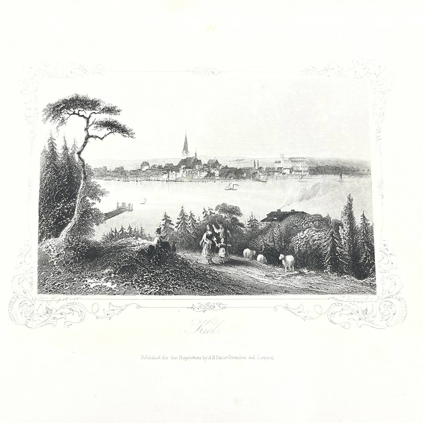 1864 Original Steel Art Engraving - Kiel Carse 8.5x11" AC3