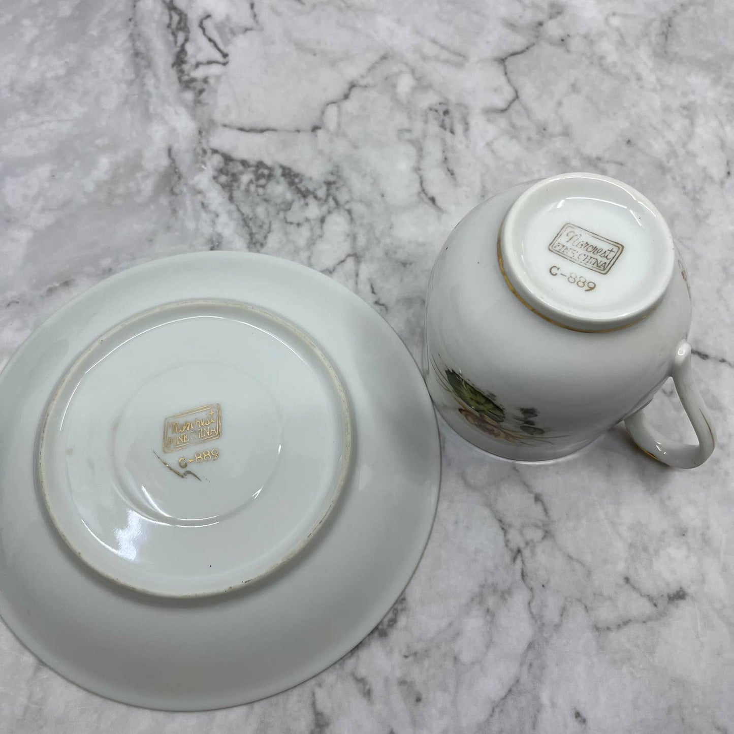 Vintage Norcrest July Water Lily Fine China Cup and Saucer Set TD6