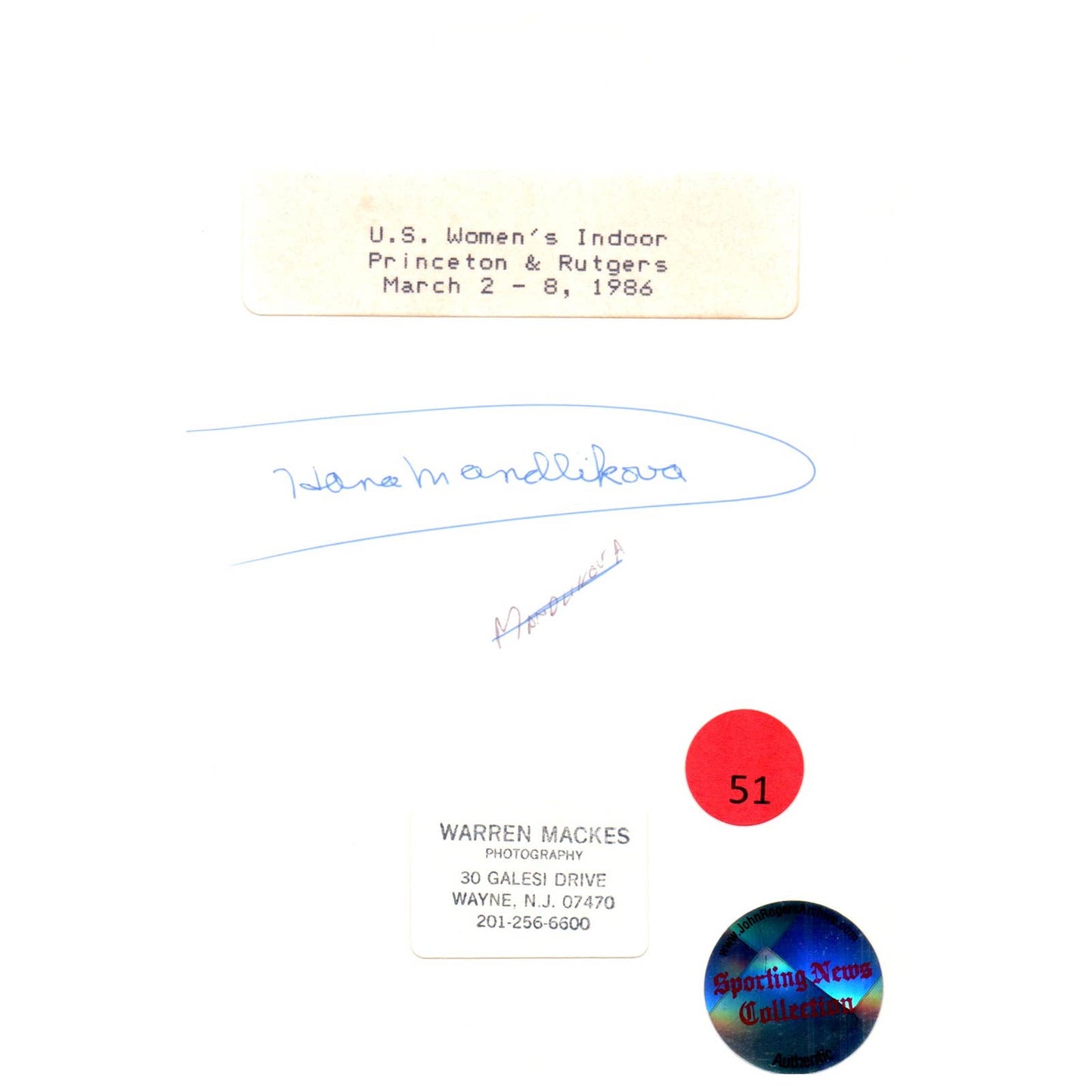 1986 Original Press Photo Women's Tennis Hana Mandlikova US Indoor ~5x7" AD2-5