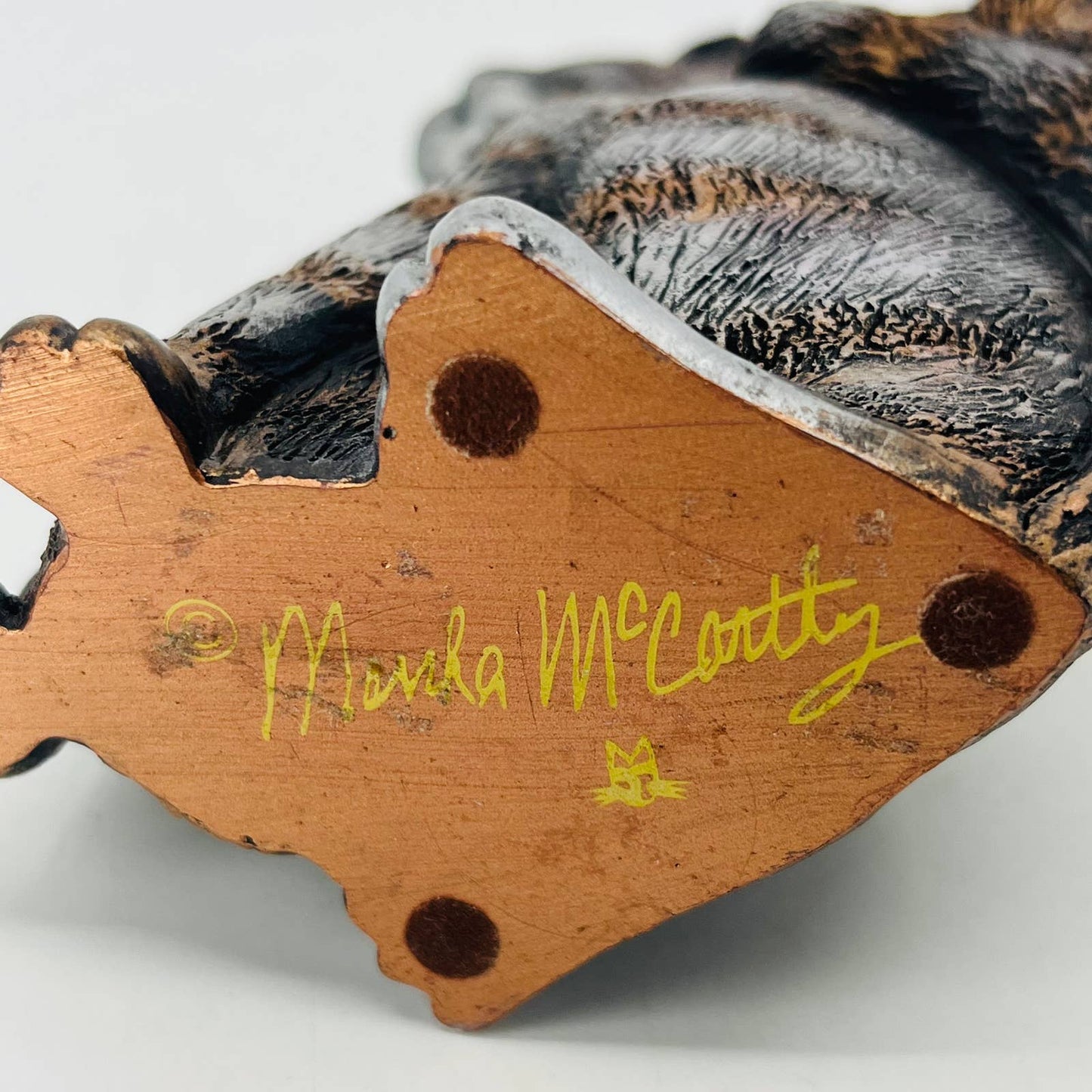 Marsha McCarthy Signed Cats Rule Solid Metal Cat Figurine 6” TC3