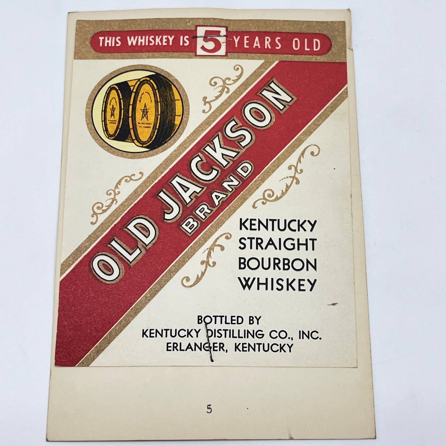 Old Jackson Whiskey Label Kentucky Distilling Co. Erlanger KY