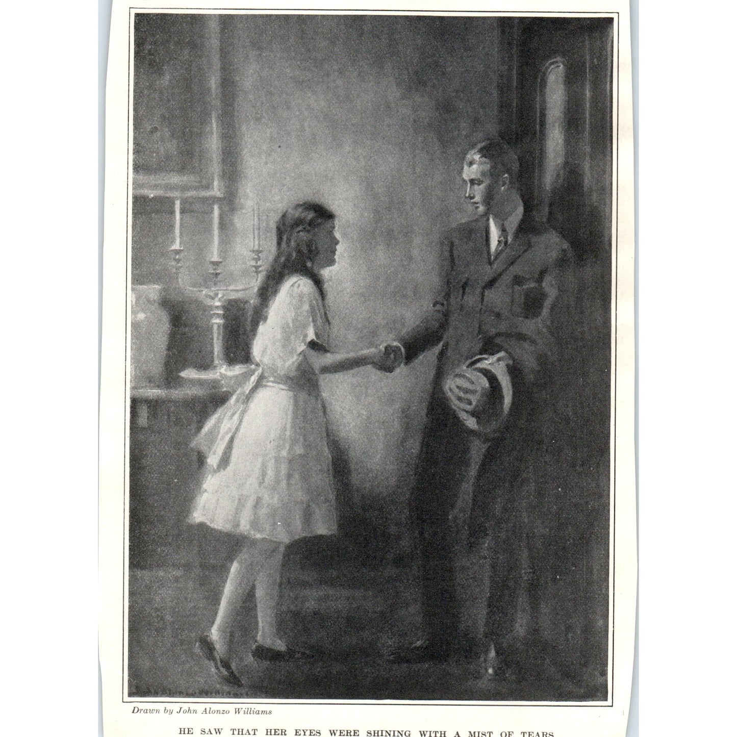 c1920 Harpers Print John Alonzo Williams He Saw Her Eyes Were Shining TH2-SF1