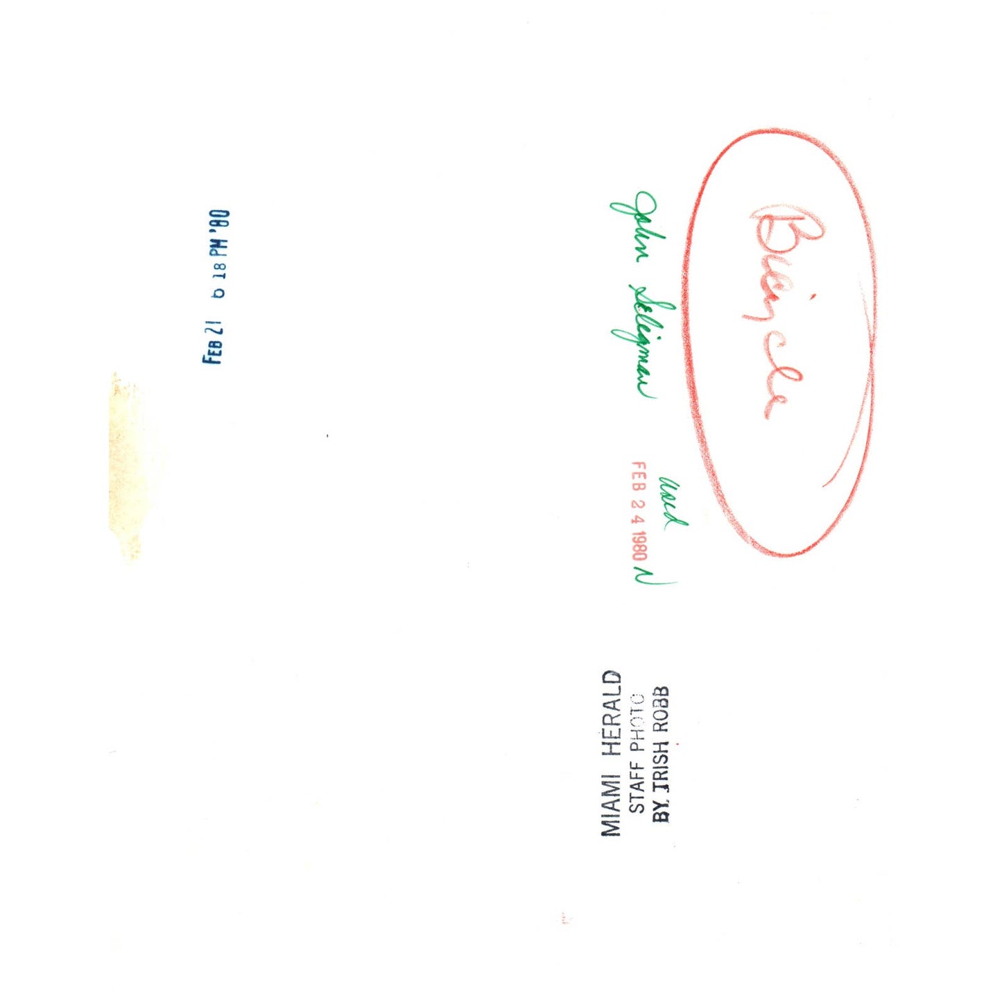 1980 Press Photo Cycling John Seligman Riding Bike Miami FL 8x10" AD3