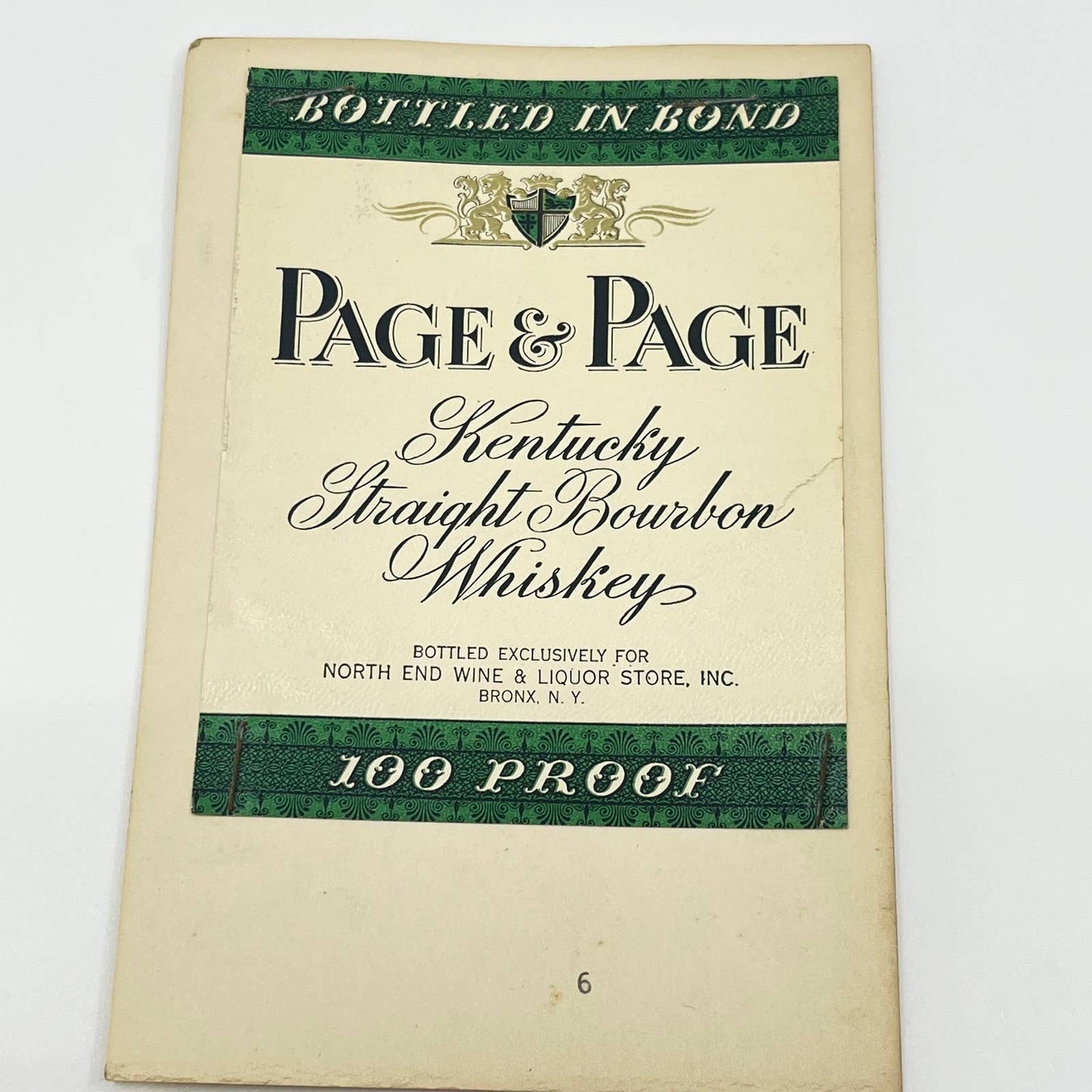 Page & Page Kentucky Bourbon Whiskey Label North End Wine & Liquor Bronx NY