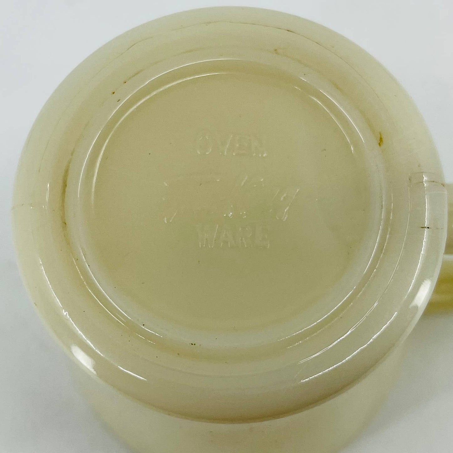 Vintage Anchor Hocking Fire King Cream White D Handle Coffee Mug TC1