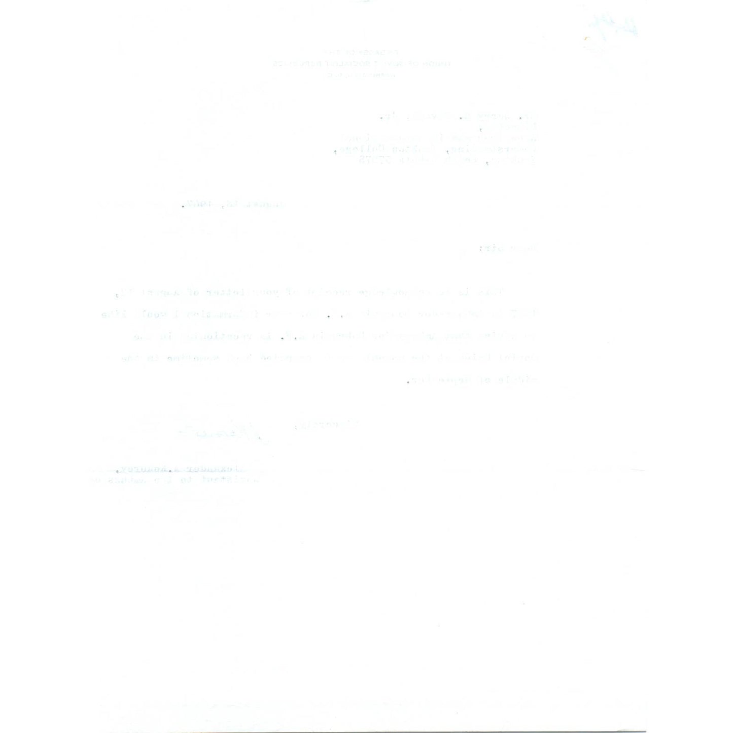 Embassy of Union of Soviet Socialist Republics USSR Letterhead Memo 1967 TK1-P11