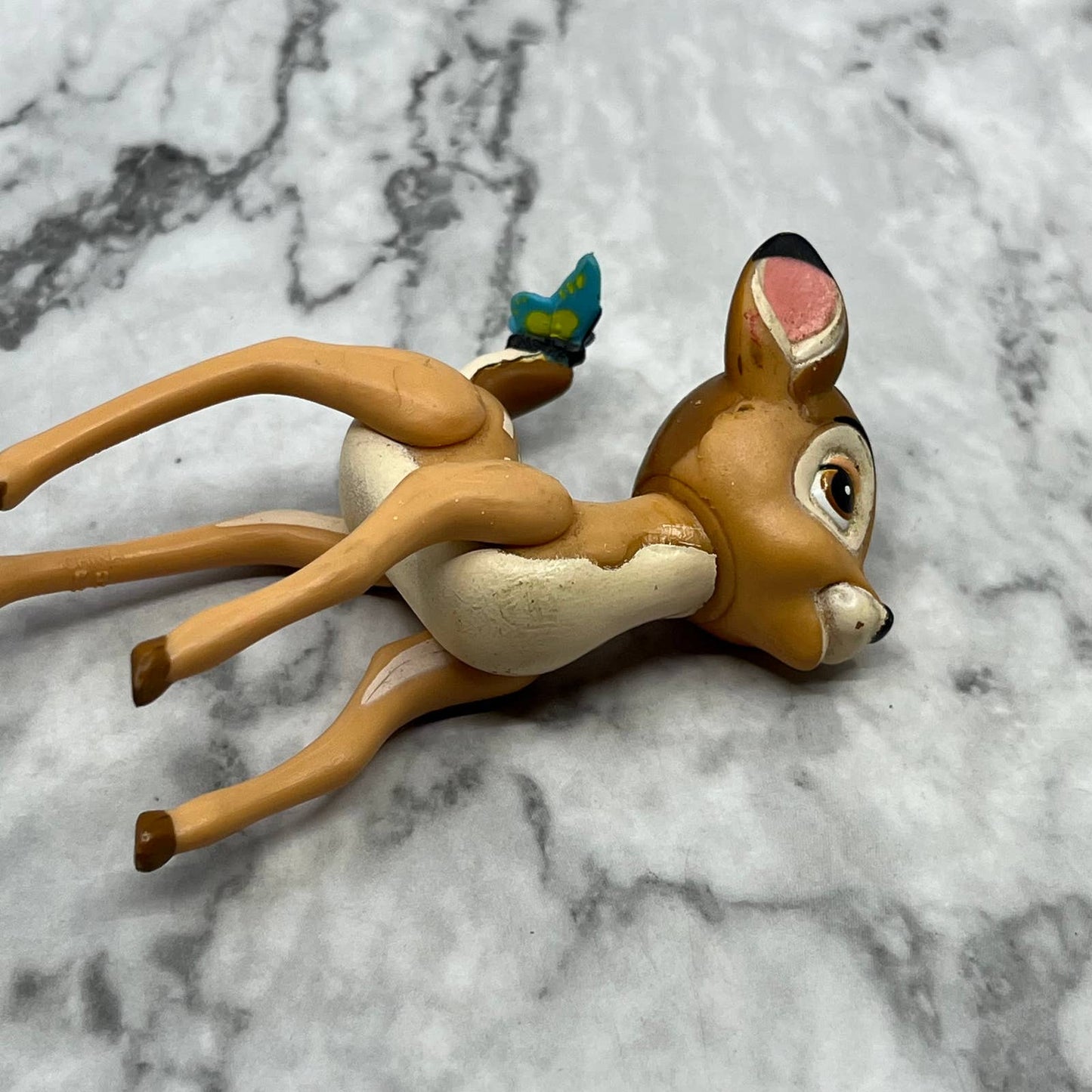 Vintage Disney Bambi Butterfly Tail Poseable PVC Figure Toy 3.5" TH1