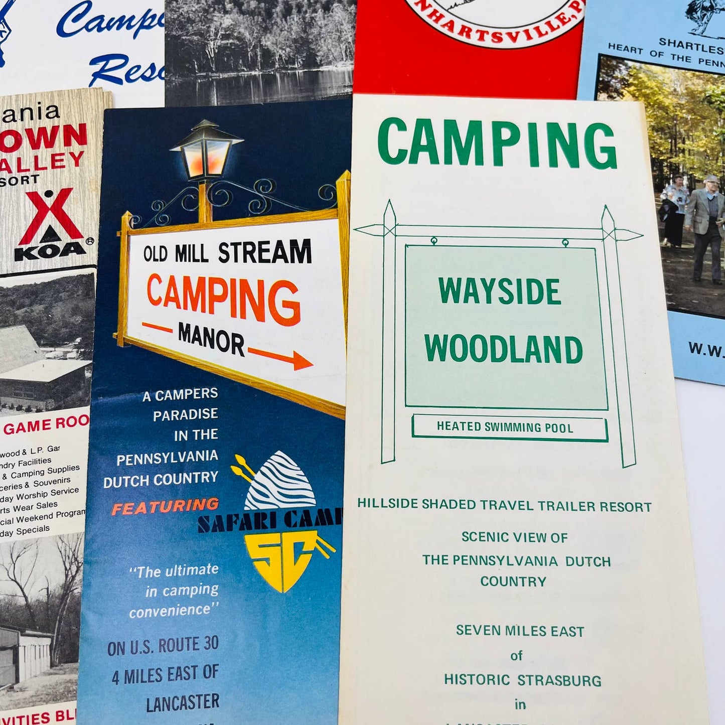 1970s Lot of 8 Pennsylvania Tourist Camping Brochures Flyers SC1