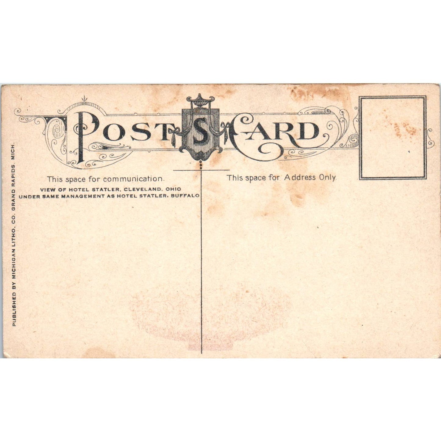 Antique Postcard Private Dining Room Hotel Statler Cleveland OH TD8-O2