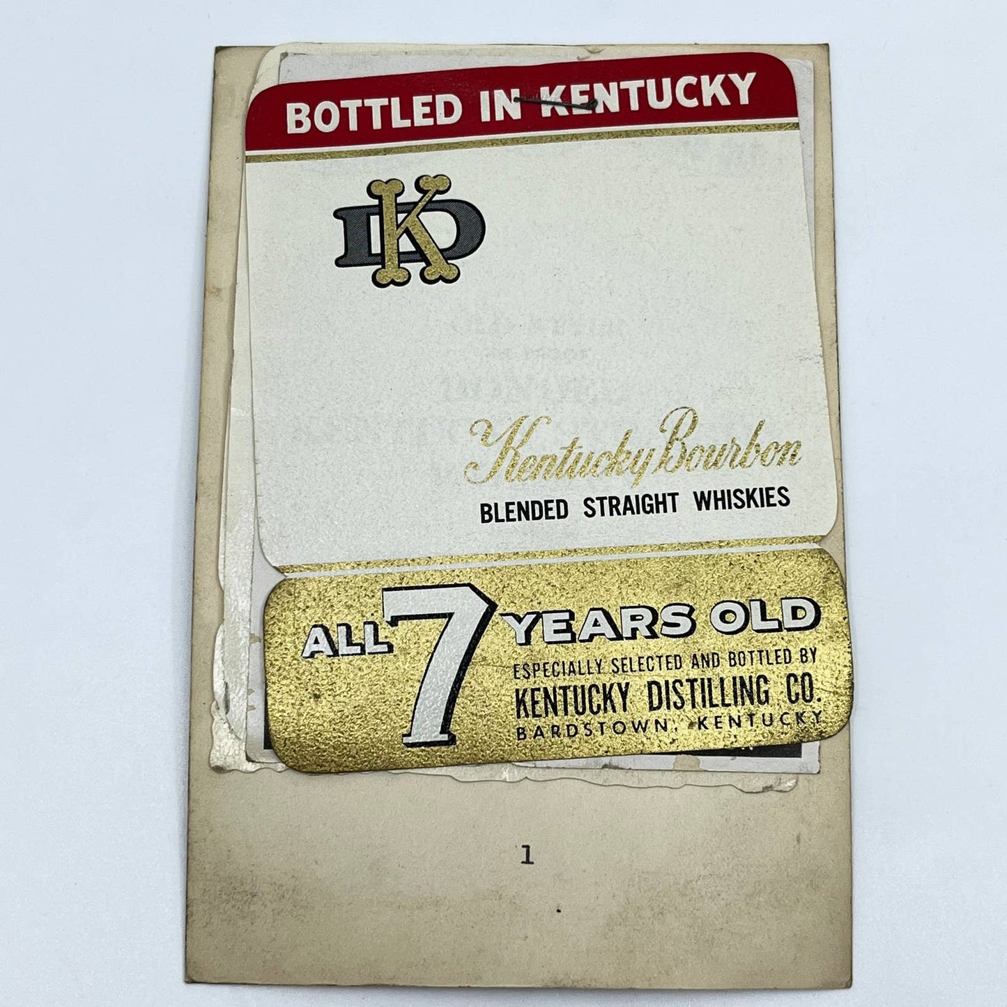 KD Straight Bourbon Whiskey Label Set of 6 Kentucky Distilling Co. Bardstown KY